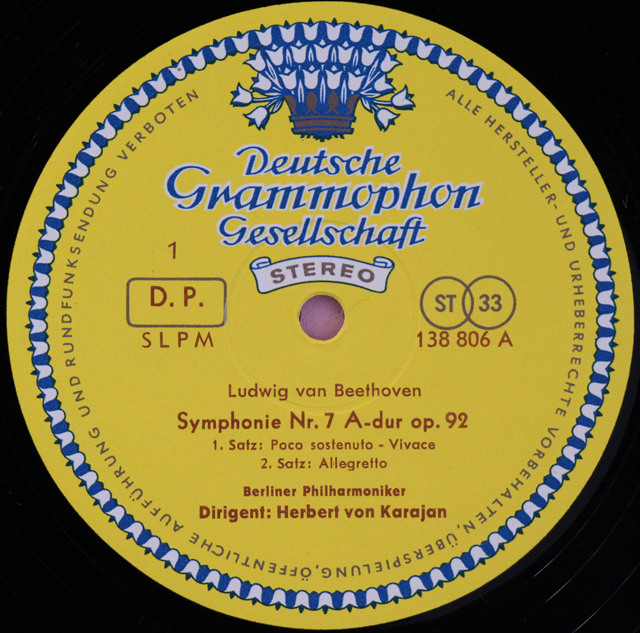 LP レコード 赤ステレオ、独最初期盤 カラヤンのベートーヴェン/交響曲