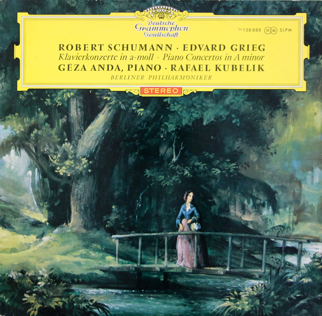 【赤ステレオ、独最初期盤】　アンダ、クーベリックのグリーグ、シューマン/ピアノ協奏曲集　独DGG　3724　LP レコード