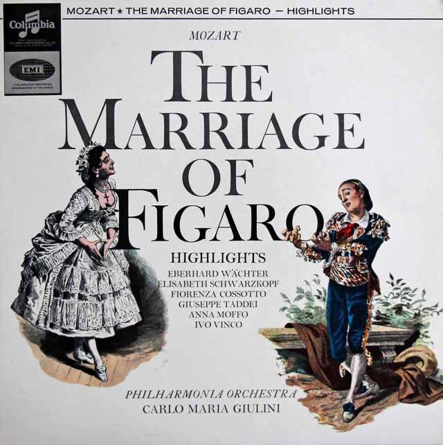 【オリジナル盤】　ジュリーニのモーツァルト/「フィガロの結婚」抜粋　英Columbia　3726　LP レコード