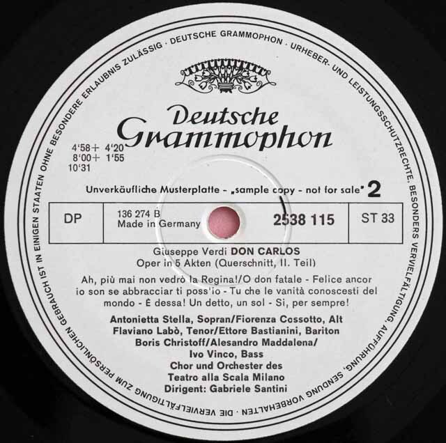 LP レコード 白レーベル/非売品 テストプレス クリストフ、ステッラ