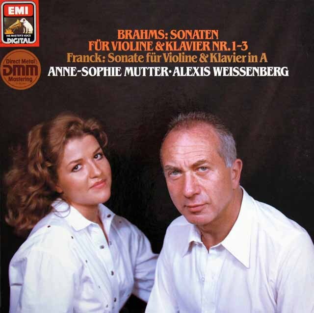 ムター、ワイセンベルクのブラームス、フランク/ヴァイオリンソナタ集　独EMI　3727　LP レコード