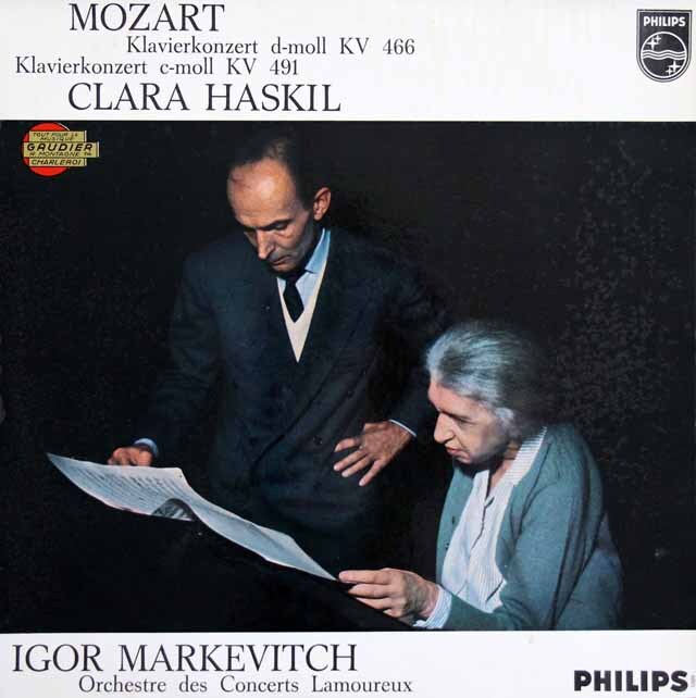 【モノラル】　ハスキル、マルケヴィチのモーツァルト/ピアノ協奏曲第20、24番　蘭PHILIPS　3727　LP レコード