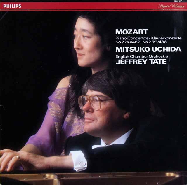 内田、テイトのモーツァルト/ピアノ協奏曲第22、23番　蘭PHILIPS　3727　LP レコード