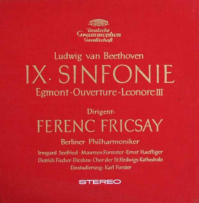 【独最初期盤】　フリッチャイのベートーヴェン/交響曲第9番「合唱付き」ほか　独DGG　3727　LP レコード