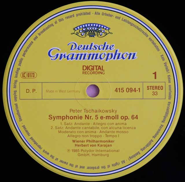 レコード チャイコフスキー 交響曲 カラヤン LP レコード カラヤンのチャイコフスキー/交響曲第5番 独DGG 3727