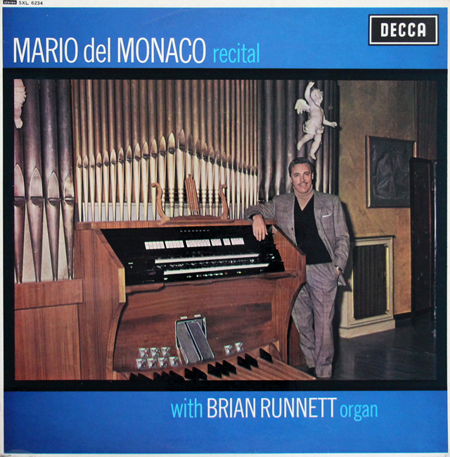 デル=モナコのヴィクトリア・ホール・オルガンとの協演　 英DECCA　3728　LP レコード