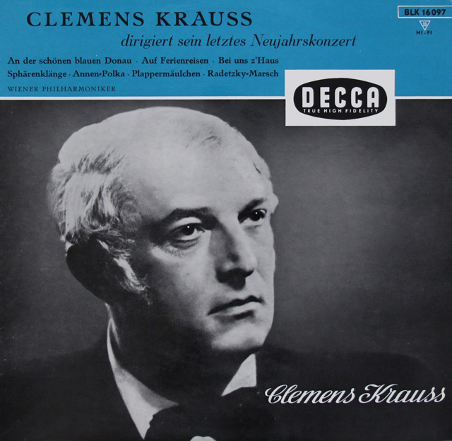 クラウスの「最後」のニューイヤー・コンサート   　独DECCA　3728　LP レコード