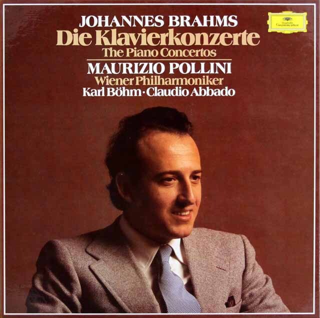 ポリーニ、ベーム、アバドのブラームス/ピアノ協奏曲第1番、第2番　独DGG　3729　LP レコード