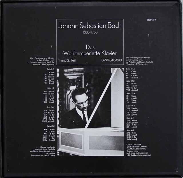 LP レコード レオンハルトのバッハ/平均律クラヴィーア曲集第1巻、第2