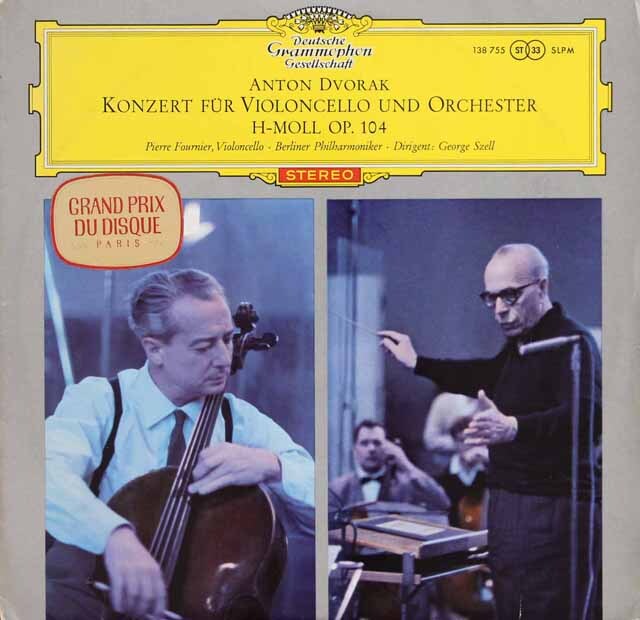 【赤ステレオ、独最初期盤・オリジナルジャケット】　フルニエ、セルのドヴォルザーク/チェロ協奏曲　独DGG　3730　LP レコード