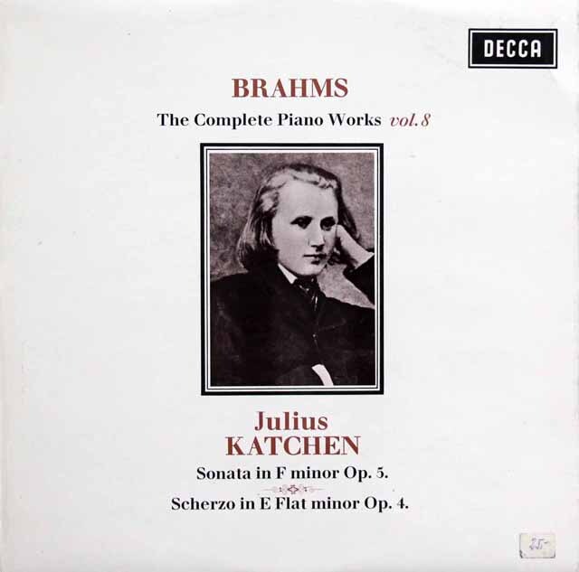 カッチェンのブラームス/ピアノ作品集　第8巻　ピアノソナタ第3番ほか　英DECCA　3730　LP レコード