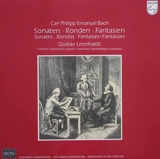 レオンハルトのC.Ph.E.バッハ/クラヴィーアソナタ集 　蘭PHILIPS（SEON)　3731　LP レコード