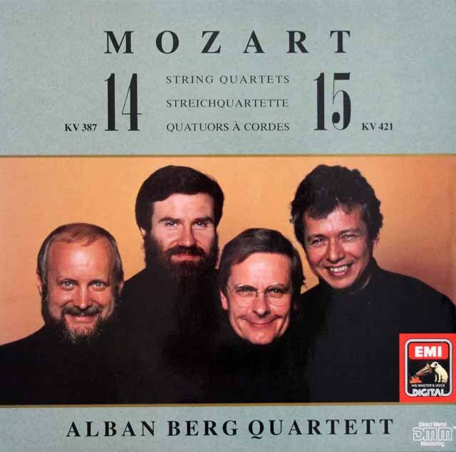 アルバン・ベルク四重奏団のモーツァルト/弦楽四重奏曲第14、15番　独EMI　3731　LP レコード