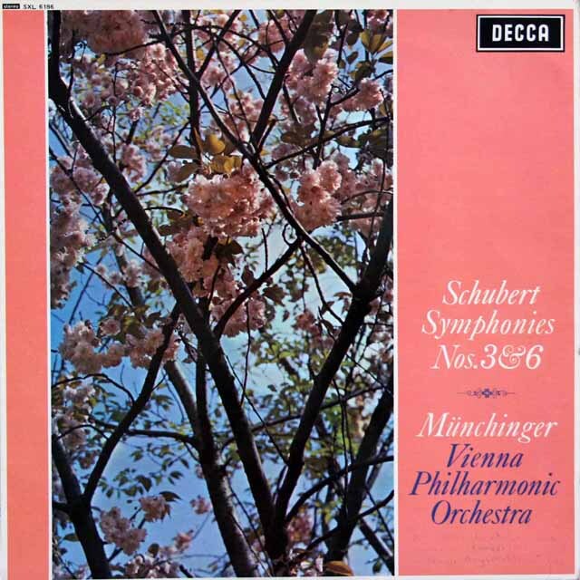 ミュンヒンガーのシューベルト/交響曲第3、6番　英DECCA　3731　LP レコード