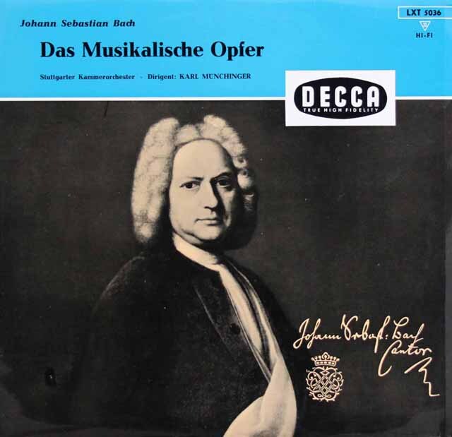 ミュンヒンガーのバッハ/「音楽の捧げもの」　独DECCA　3731　LP レコード