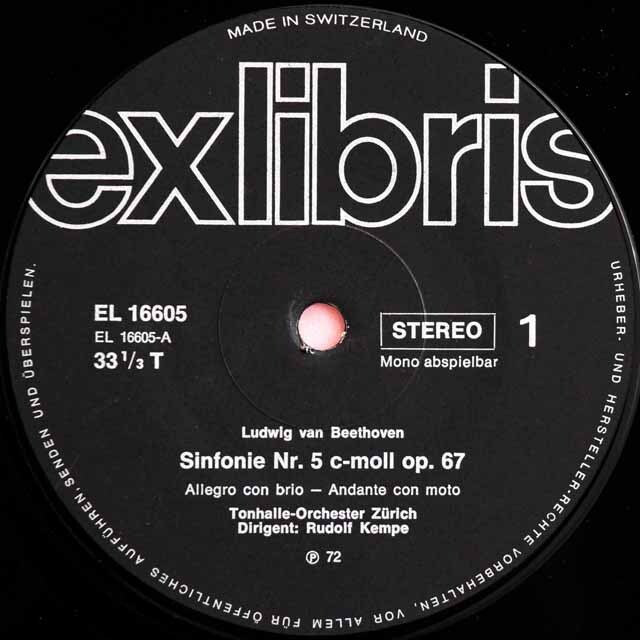 LP レコード オリジナル盤 ケンペのベートーヴェン/交響曲第5番