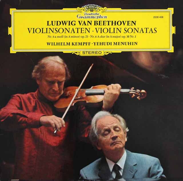 メニューイン、ケンプのベートーヴェン/ヴァイオリン・ソナタ第4、6番　独DGG　3732　LP レコード