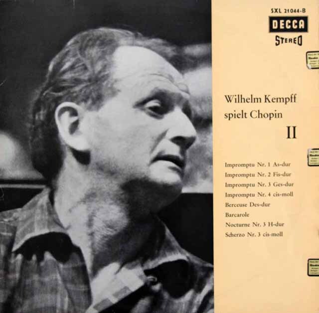 ケンプのショパン/即興曲ほか　独DECCA　3732　LP レコード
