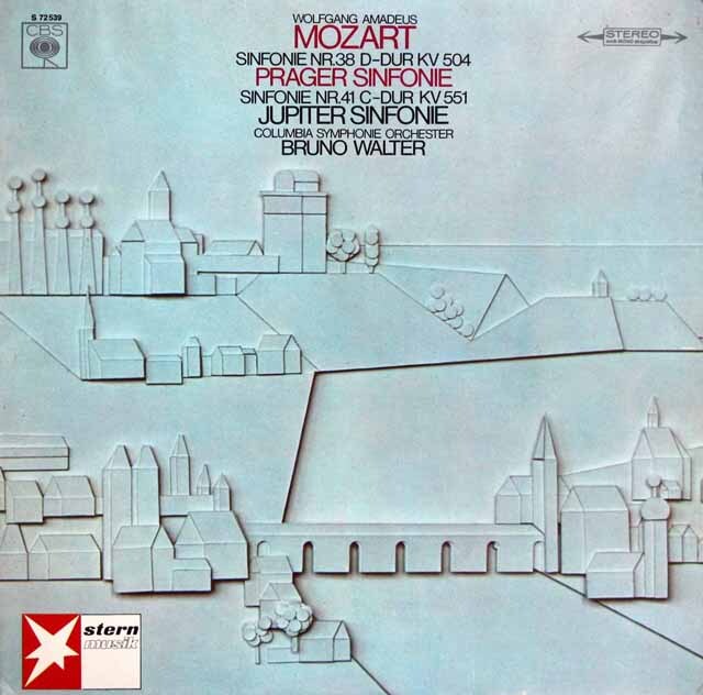 ワルターのモーツァルト/交響曲「プラハ」、「ジュピター」　独CBS　3732　LP レコード