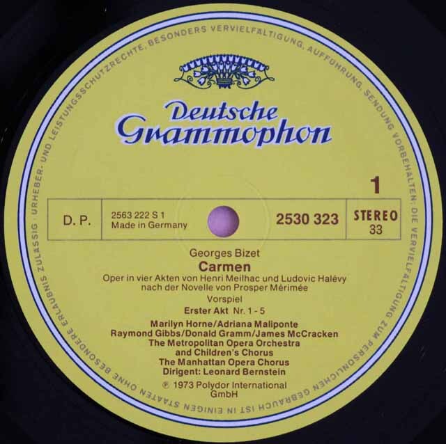 LP レコード バーンスタインのビゼー/「カルメン」全曲 独DGG 3732