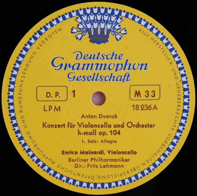 独Polydor　ドヴォルザーク チェロ協奏曲　マイナルディ　ケンペン LP レコード フラット盤 マイナルディのドヴォルザーク/チェロ