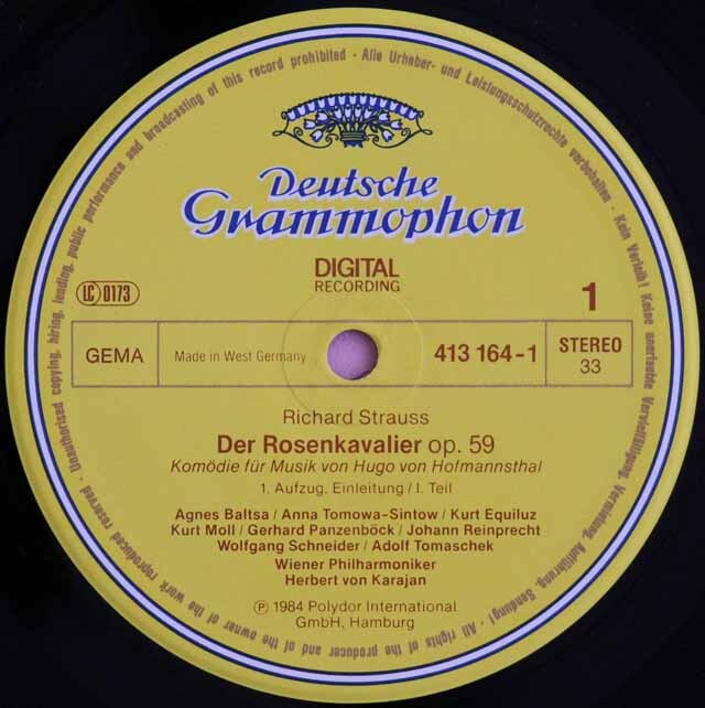 LP レコード カラヤンのR.シュトラウス/「ばらの騎士」全曲 独DGG 3733