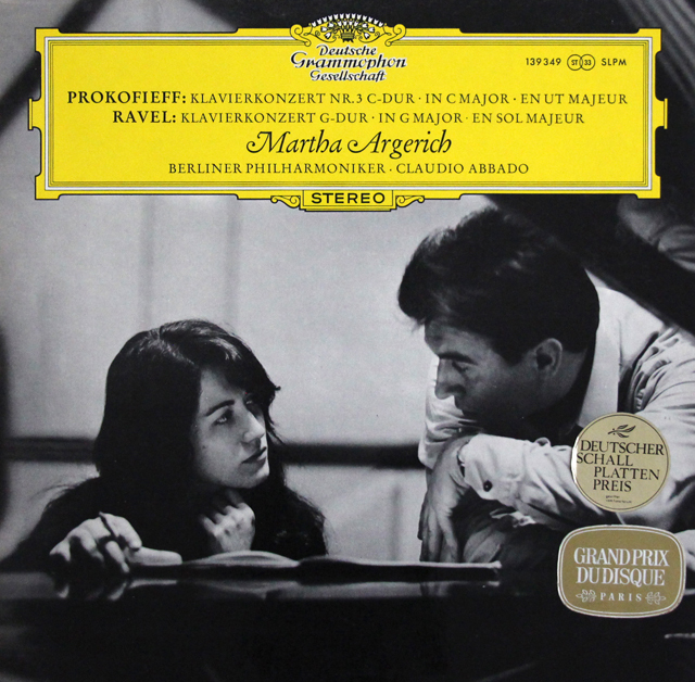 アルゲリッチ、アバドのプロコフィエフ、ラヴェル/ピアノ協奏曲　独DGG　3734　LP レコード