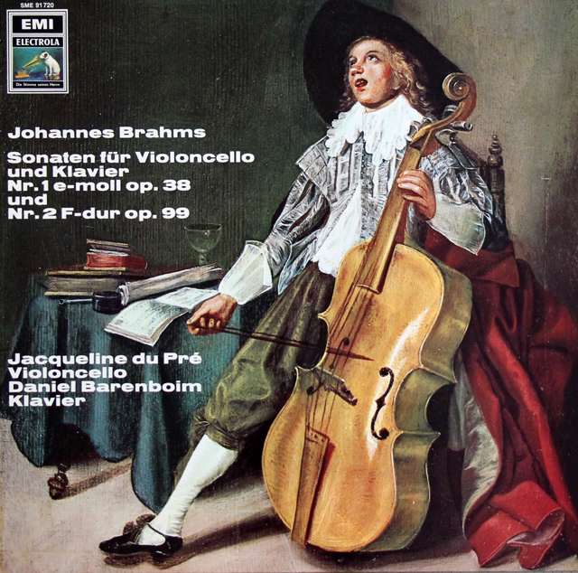 デュ・プレ、バレンボイムのブラームス/チェロソナタ第1、2番　独EMI　3734　LP レコード