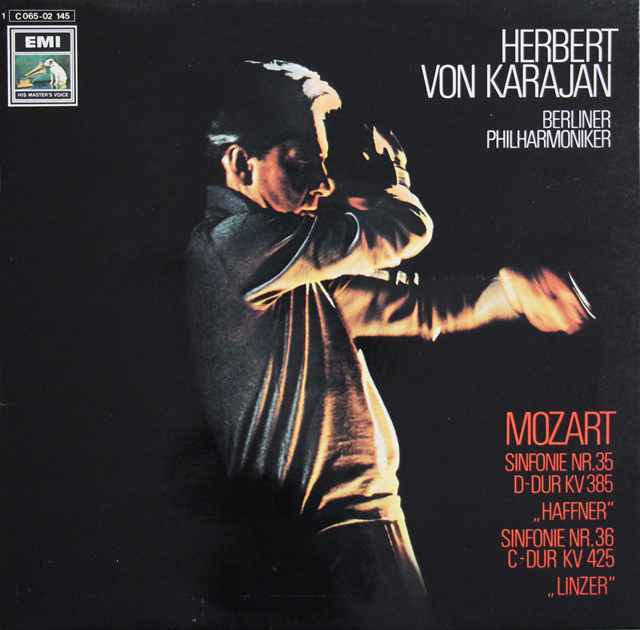 カラヤンのモーツァルト/交響曲第35番「ハフナー」、第36番「リンツ」　独EMI　3734　LP レコード