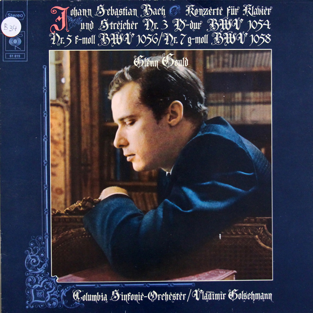 グールドのバッハ/ピアノ協奏曲第3, 第5&第7番　独CBS　3734　LP レコード