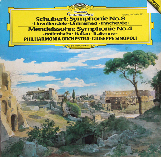 シノーポリのシューベルト/「未完成」＆ メンデルスゾーン/「イタリア」　独DGG　3734　LP レコード