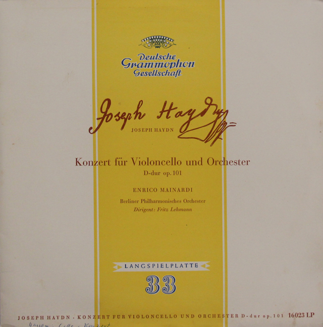 【10インチ(25cm)盤】　マイナルディのハイドン/チェロ協奏曲 第2番　独DGG　3734　LP レコード