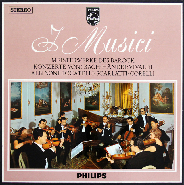 イ・ムジチの「バロック協奏曲集」（バッハ、ヘンデル、ヴィヴァルディほか）　蘭PHILIPS　3734　LP レコード