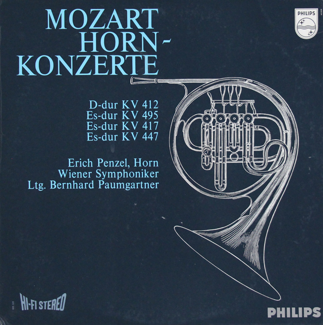 【オリジナル盤】　ペンツェル、パウムガルトナーのモーツァルト/ホルン協奏曲全集　蘭PHILIPS　3734　LP レコード