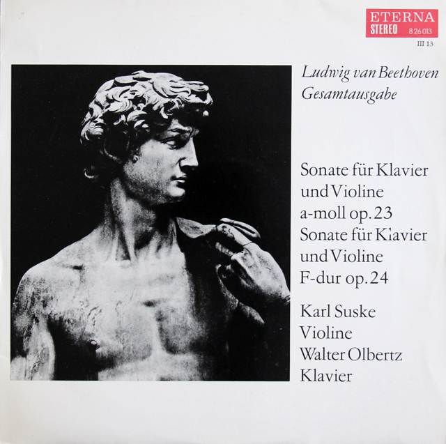 【長ステレオ】　ズスケ、オルベルツのベートーヴェン/ヴァイオリンソナタ第4、5番「春」　独ETERNA　3735　LP レコード
