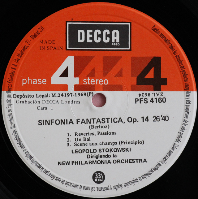 LP レコード ストコフスキーのベルリオーズ/幻想交響曲 英DECCA 3735