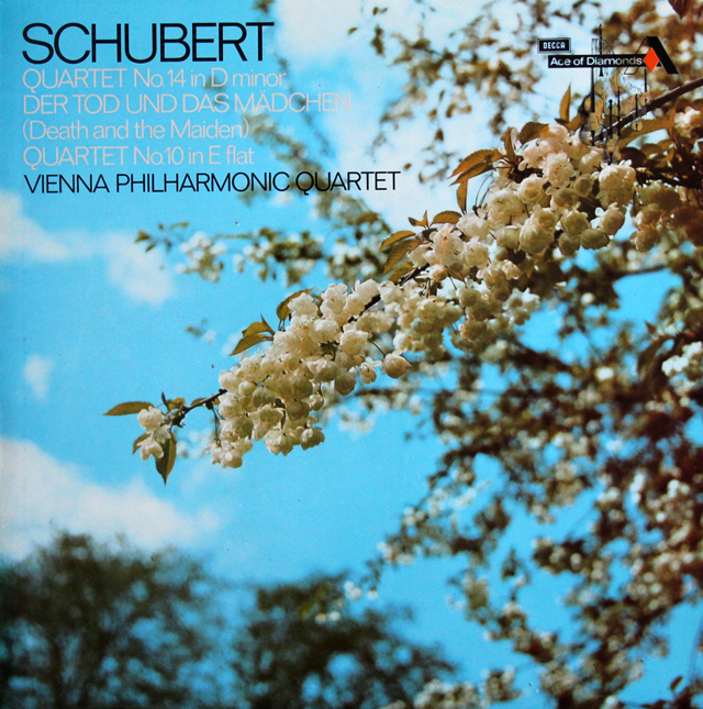 ウィーンフィル四重奏団のシューベルト/弦楽四重奏曲「死と乙女」ほか　英DECCA （Ace of Diamonds）　3735　LP レコード