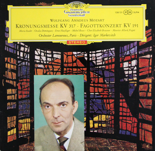 【赤ステレオ、独最初期盤】　マルケヴィチのモーツァルト/「戴冠ミサ」ほか　独DGG　3735　LP レコード