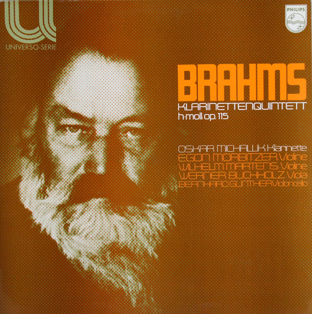 ミハリック、モルビッツァーらのブラームス/クラリネット五重奏曲　蘭PHILIPS　3735　LP レコード