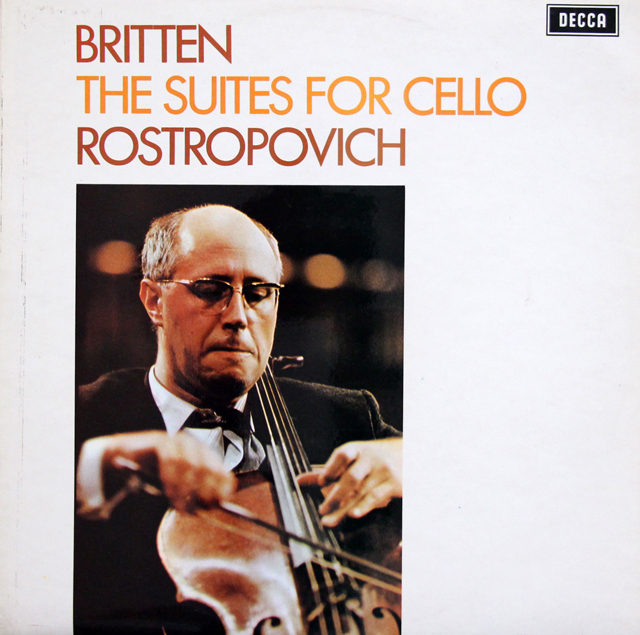 ロストロポーヴィチのブリテン/無伴奏チェロ組曲第1、2番　英DECCA　3736　LP レコード