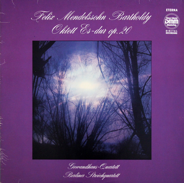 ゲヴァントハウス四重奏団、ベルリン弦楽四重奏団のメンデルスゾーン/弦楽八重奏曲　独ETERNA　3736　LP レコード
