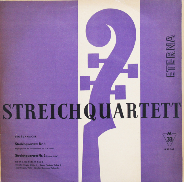 【テストプレス】　ノヴァーク四重奏団のヤナーチェク/弦楽四重奏曲第1、2番　独ETERNA　3736　LP レコード