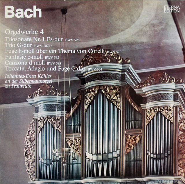 【テストプレス】　ケーラーのバッハ/トリオソナタ第1番ほかオルガン作品集（４）　独ETERNA　3736　LP レコード