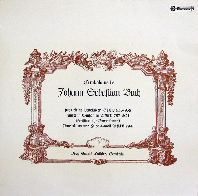 デーラーのバッハ/6つの小前奏曲、シンフォニア第10～15番　スイスCLAVES　3736　LP レコード