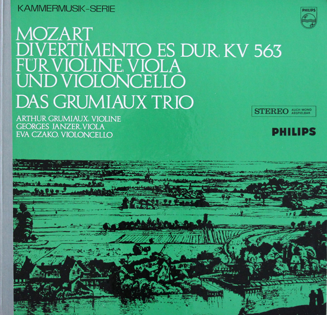 グリュミオー・トリオのモーツァルト/弦楽三重奏のためのディヴェルティメント　蘭PHILIPS　3736　LP レコード