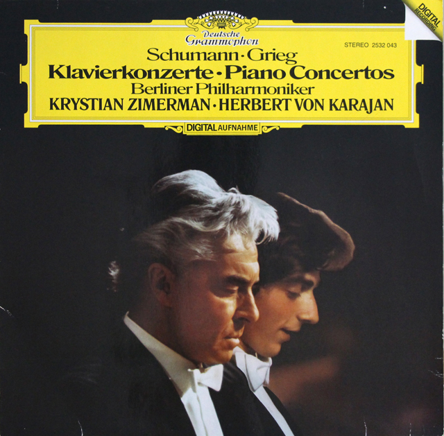 ツィンマーマン、カラヤンのシューマン、グリーグ/ピアノ協奏曲集　独DGG　3737　LP レコード