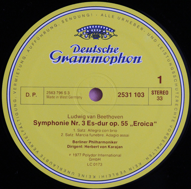 LP レコード カラヤンのベートーヴェン/交響曲第3番「英雄」 独DGG 3737