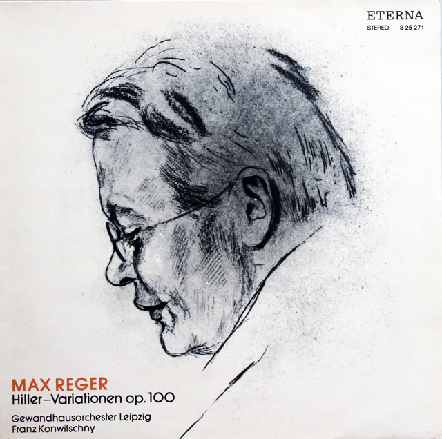 コンヴィチュニーのレーガー/ヒラーの主題による変奏曲とフーガ　独ETERNA　3738　LP レコード