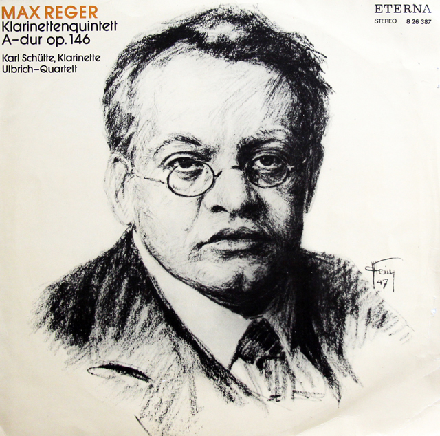 シュッテ、ウルブリヒ四重奏団のレーガー/クラリネット五重奏曲 イ長調　独ETERNA　3738　LP レコード