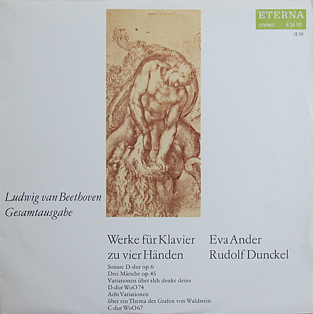 アンダー、デュンケルのベートーヴェン/四手のためのピアノ作品集　独ETERNA　3738　LP レコード